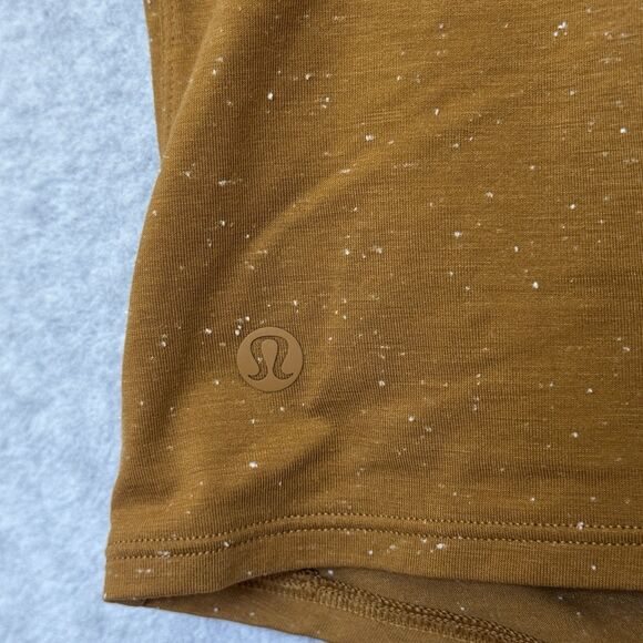 Lululemon Mock Neck Top with Front Tie Womens XS Brown Yoga Barre Cropped Top - Picture 3 of 6